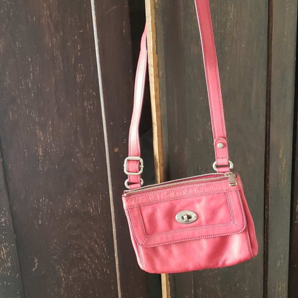 Pink fossil Marlow crossbody purse - Picture 3 of 8